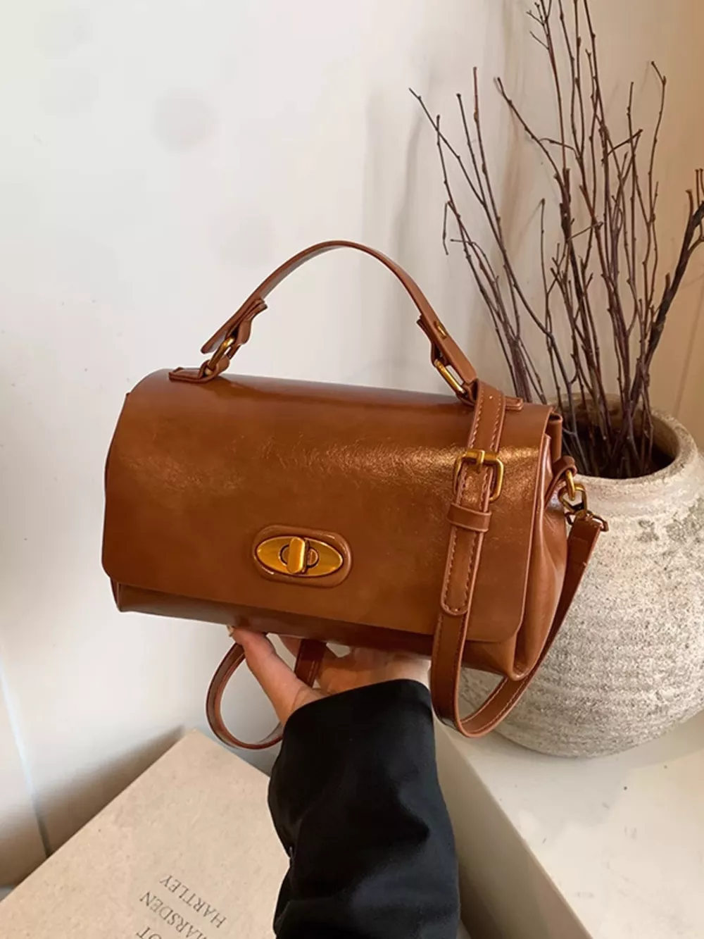Flap Leather Shoulder Bag, image 7