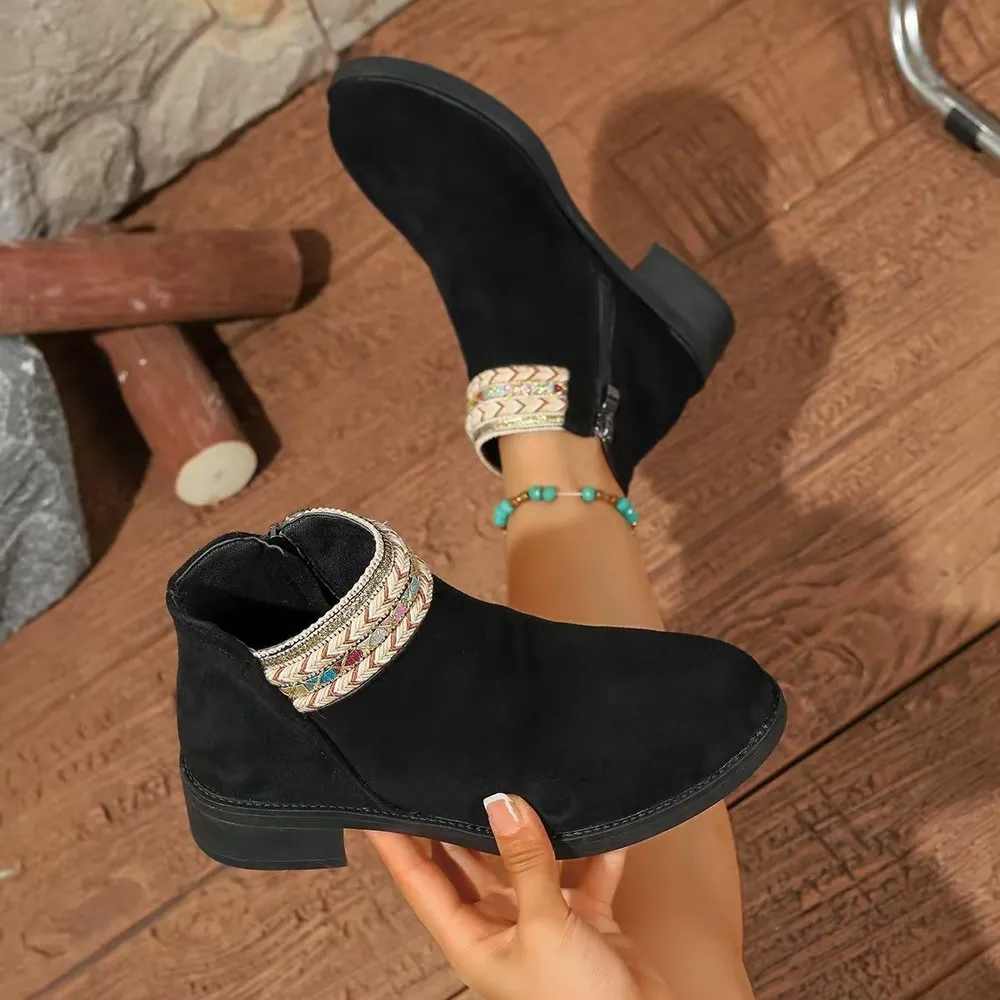 Side Zip Block Heel Boots, image 4