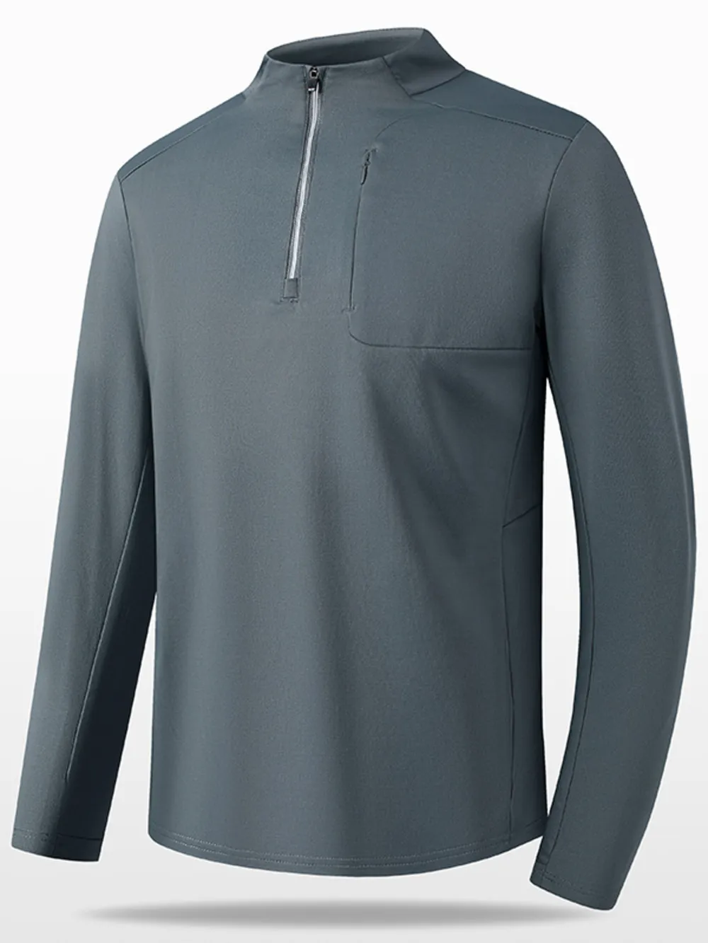 Men's Plus Size Quarter-Zip Active Long Sleeve T-Shirt, image 2