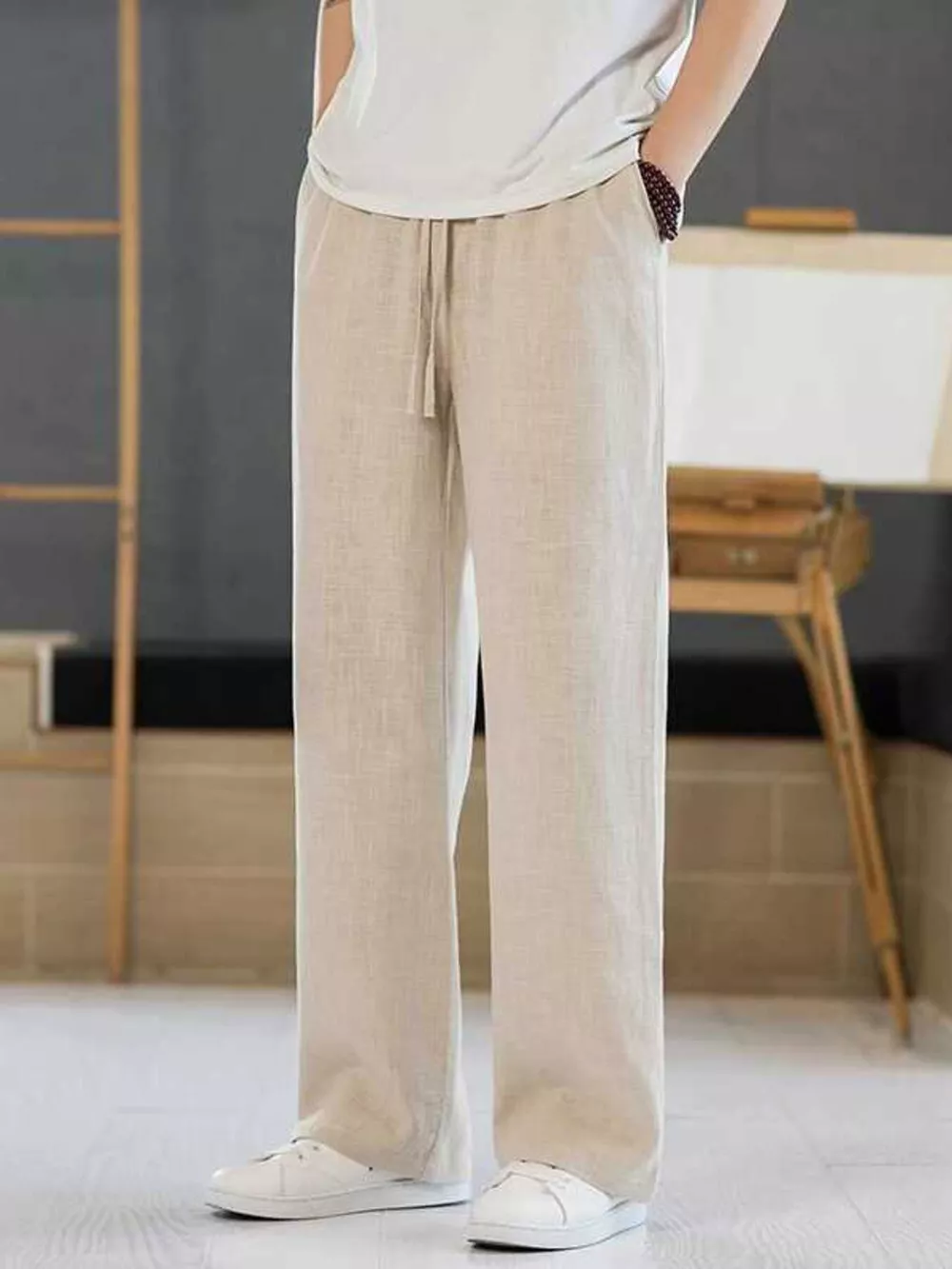 Men's Plus Size Casual Drawstring Pants, image 5