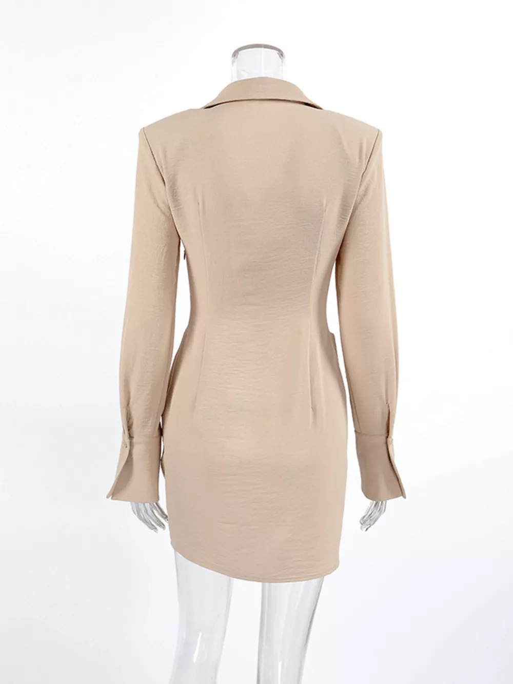 Button Front Long Sleeve Shirt Dress, image 6
