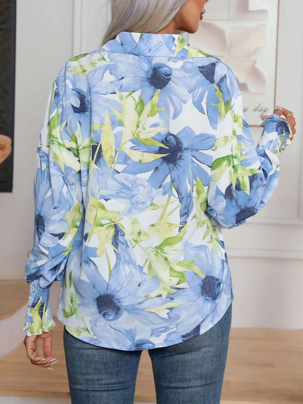 Printed Button Up Long Sleeve Shirt, image 14