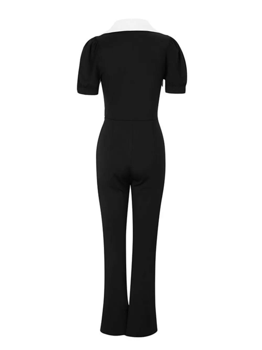 Contrast Button-Down Wide Leg Jumpsuit, image 9