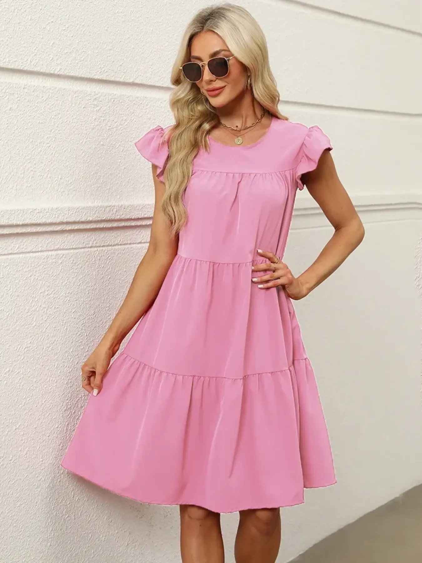 Tiered Ruffle Sleeve Mini Dress, image 10