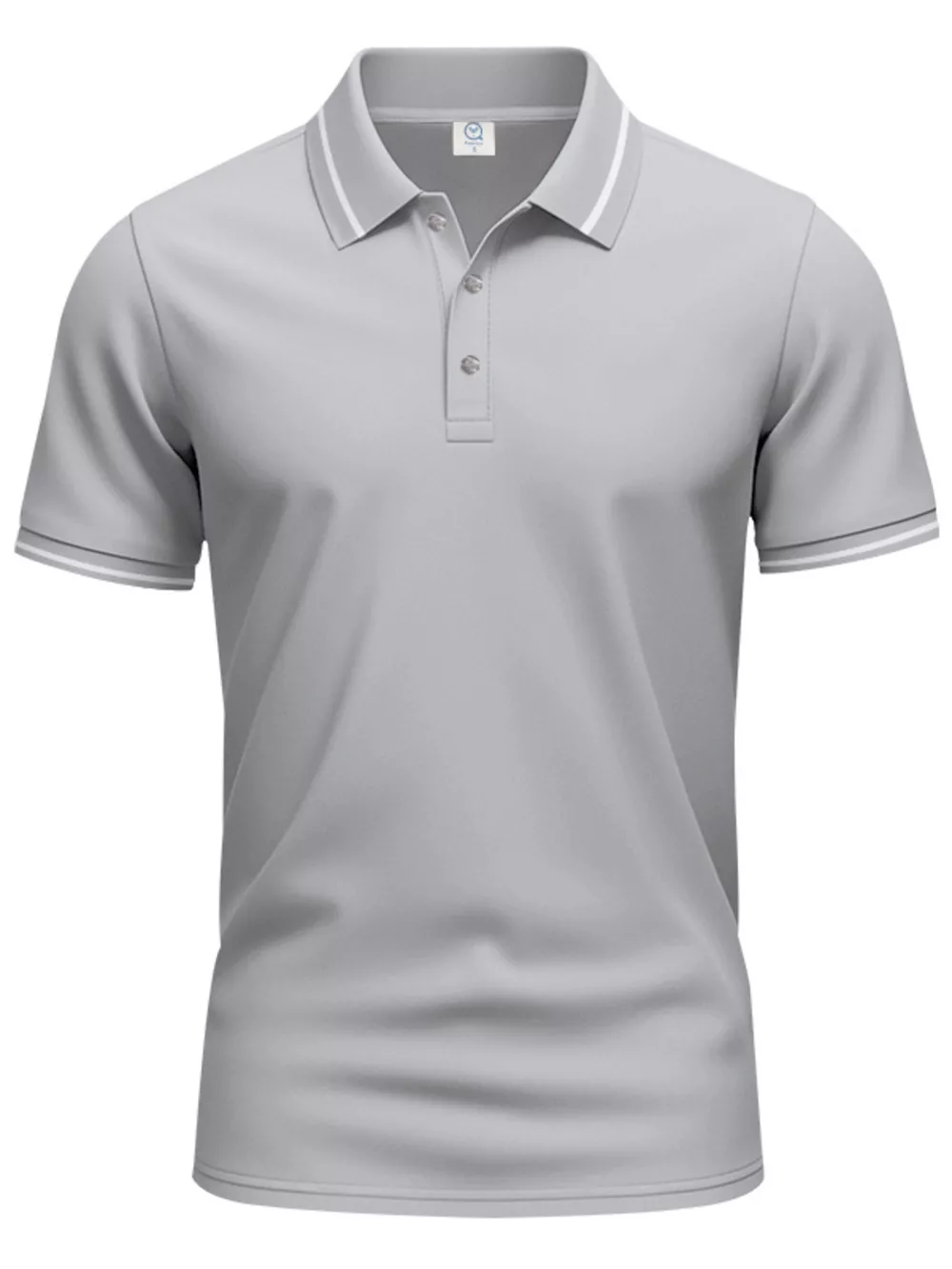 Men's Full Size Contrast Trim Short Sleeve Polo Plus Size, image 7