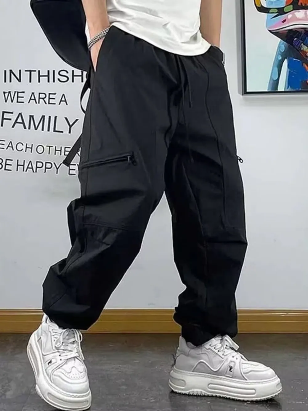 Men's Plus Size Drawstring Loose Fit Pants, image 4