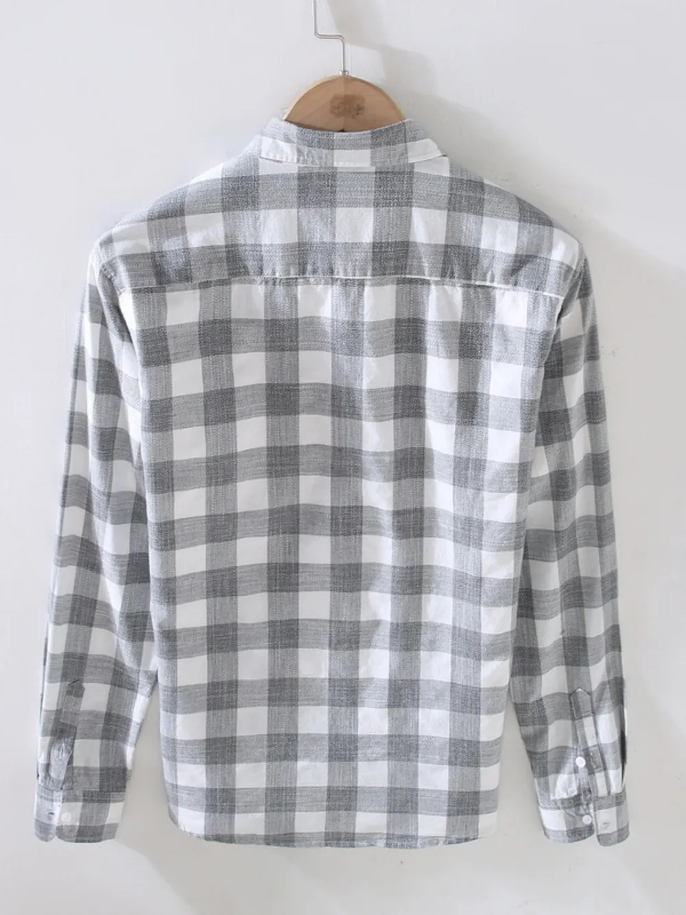 Men's Plus Size Plaid Button Up Long Sleeve Shirt, image 2