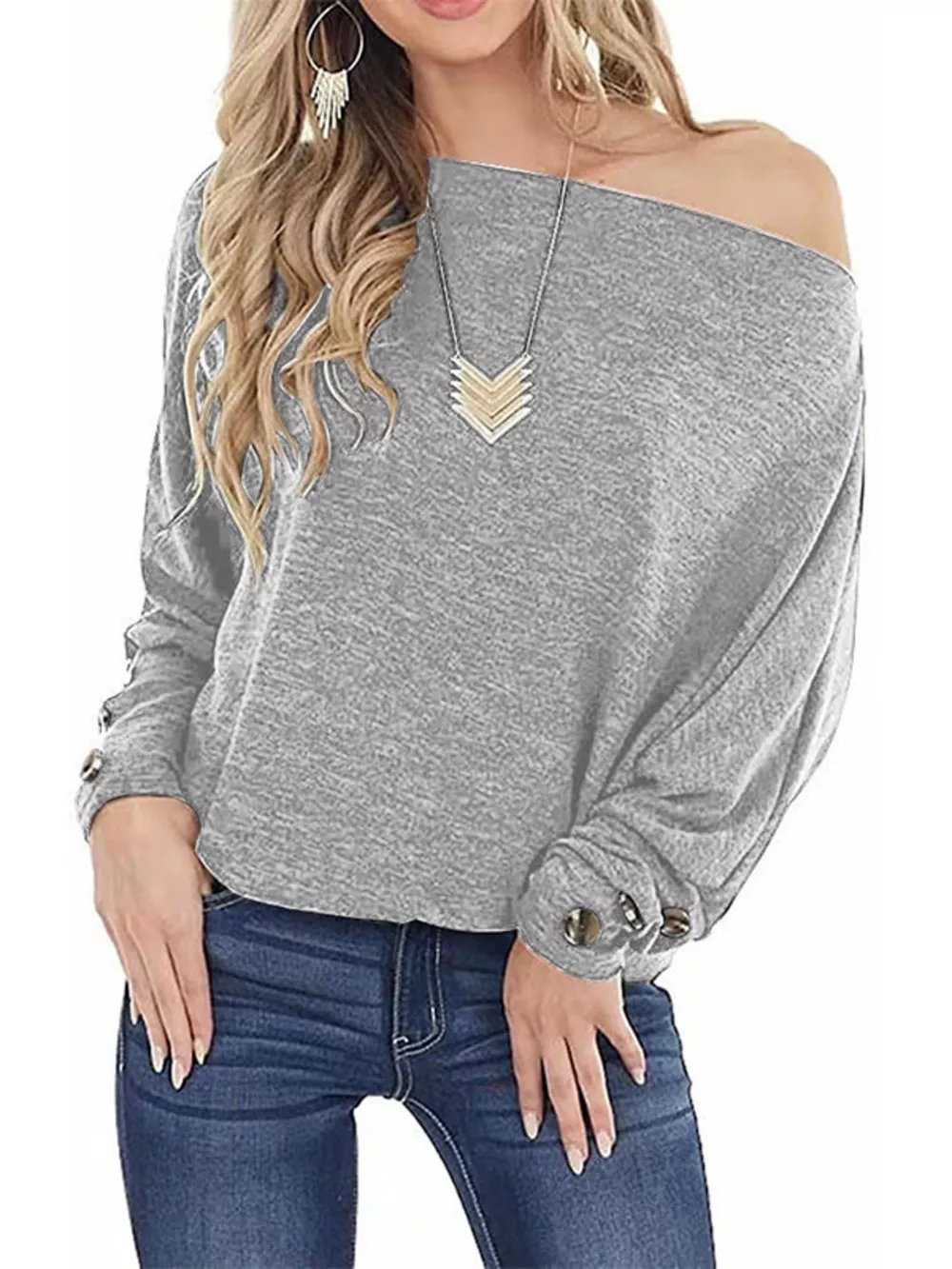 One Shoulder Long Sleeve T-Shirt
