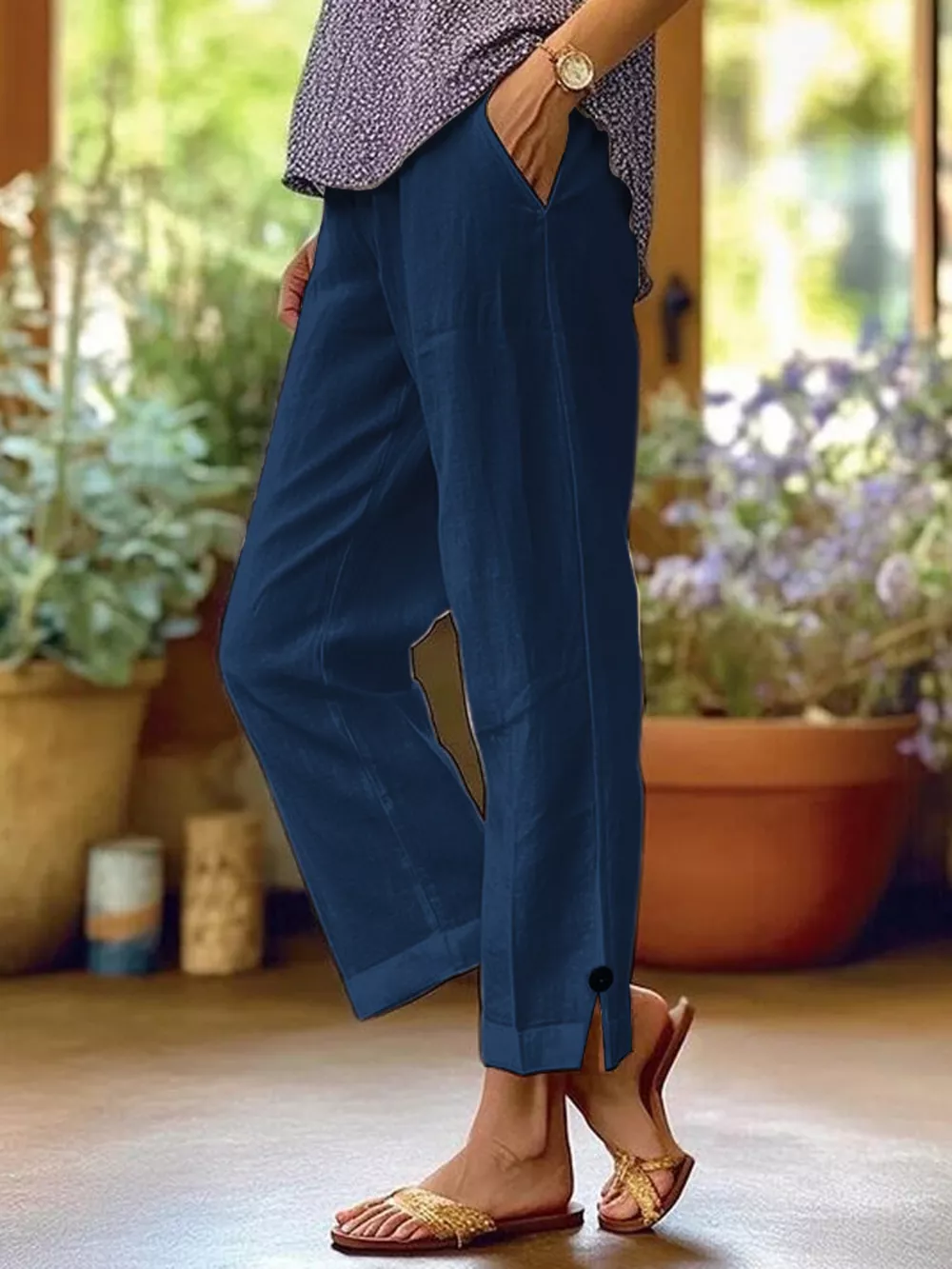 Full Size Casual Wide-Leg Pants Plus Size
