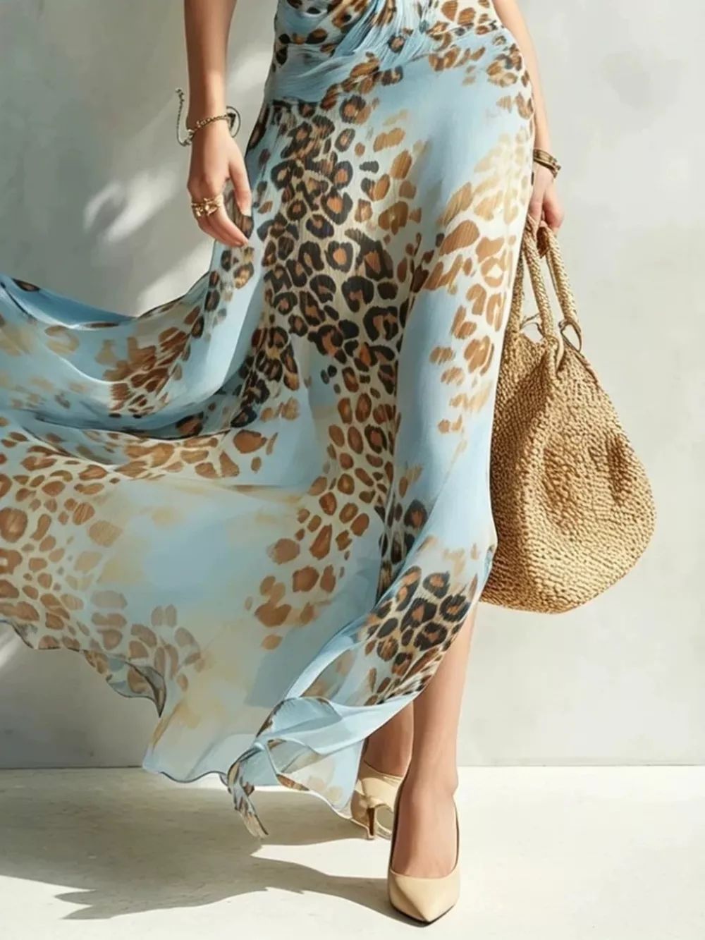 Leopard Print Sleeveless Maxi Dress, image 4