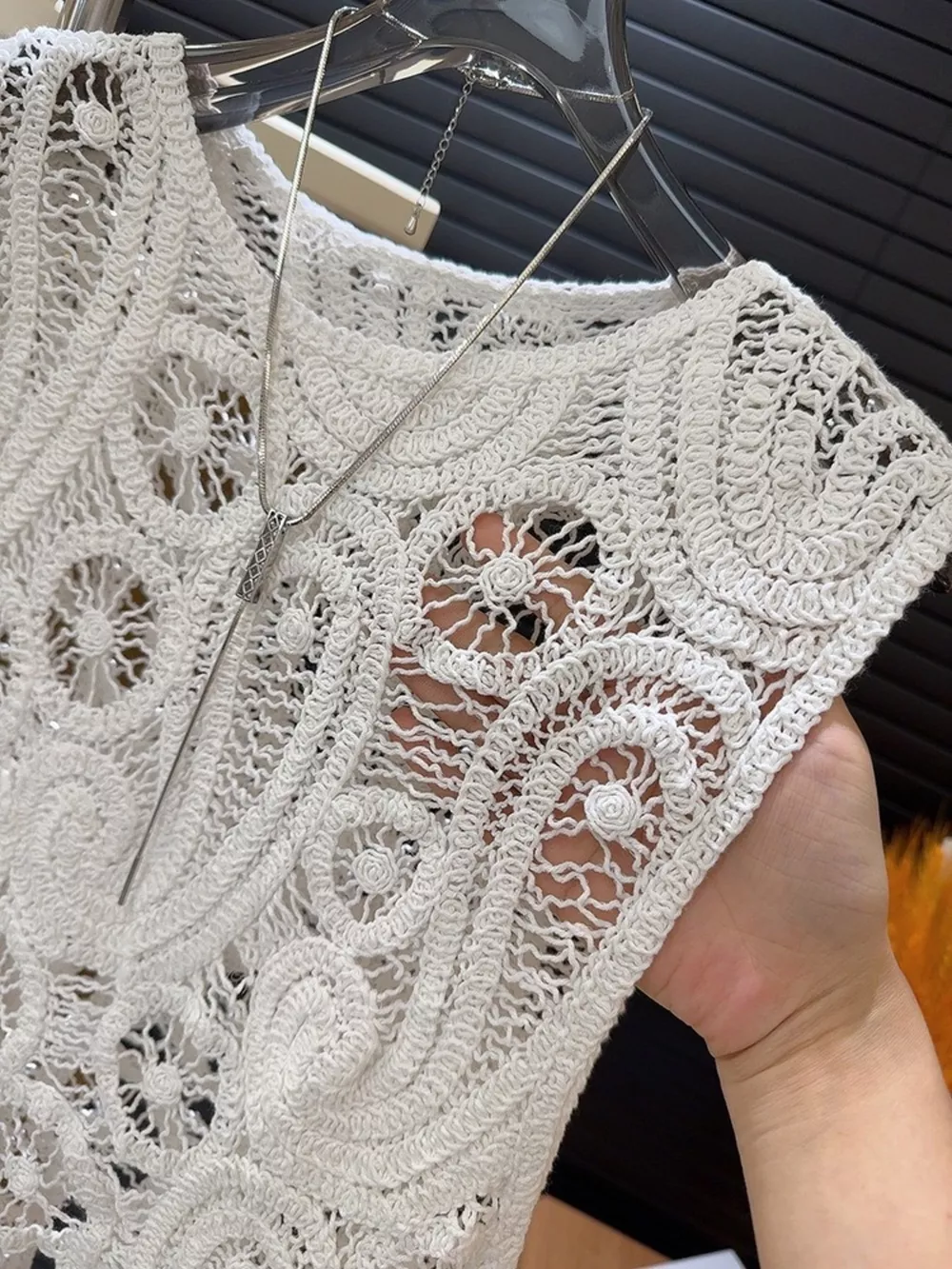 Crochet Sleeveless Tank and Skirt Set, image 12