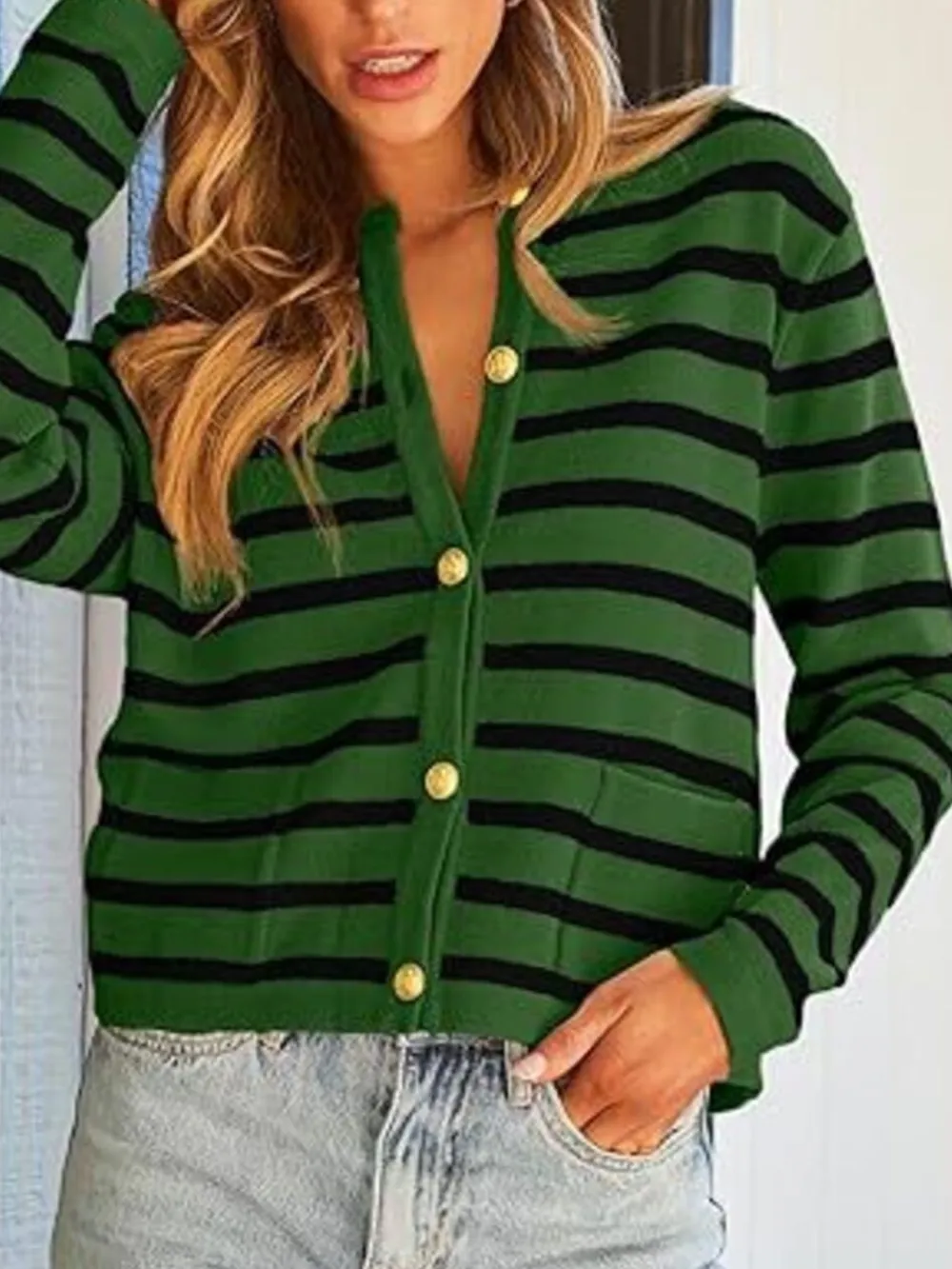 Striped Button-Up Cardigan, image 23