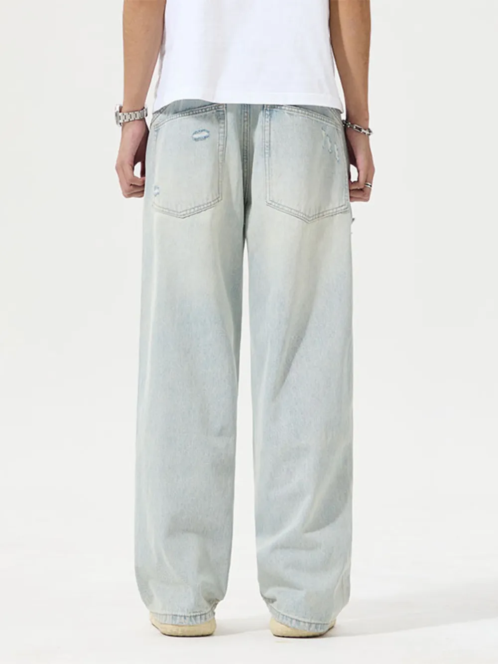 Men's Full Size Distressed Wide Leg Jeans Plus Size, image 3