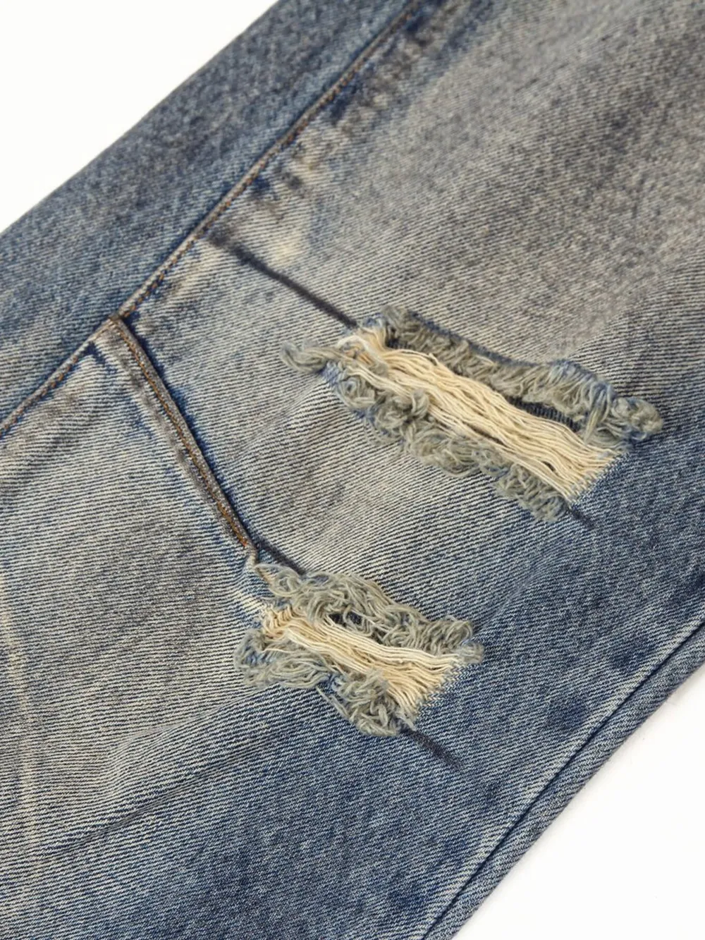 Men's Distressed Washed Straight Jeans, image 11