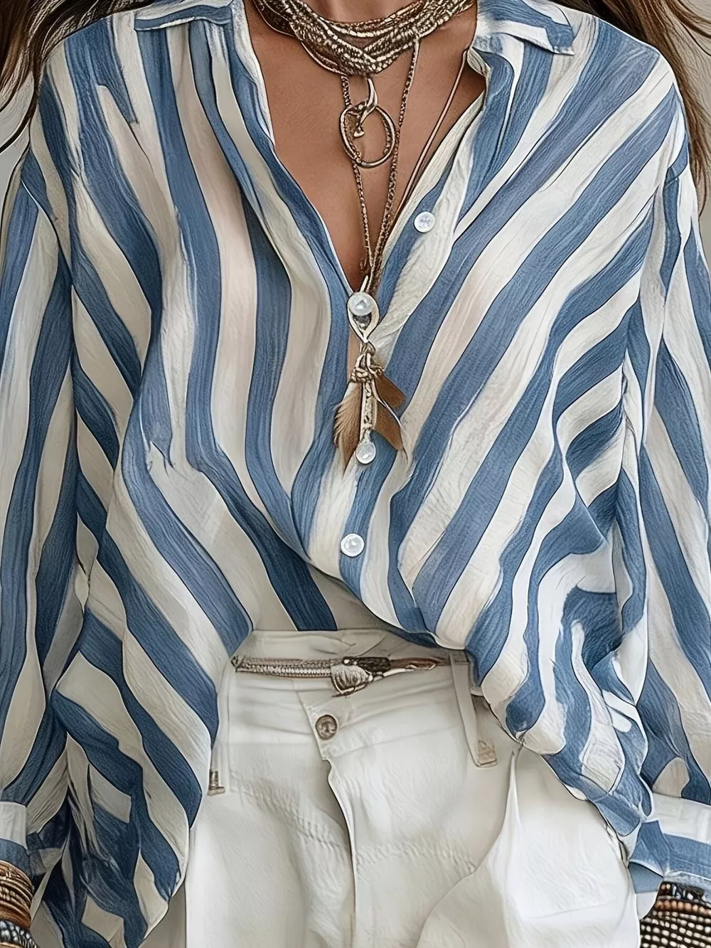 Striped Loose Fit Shirt, image 7