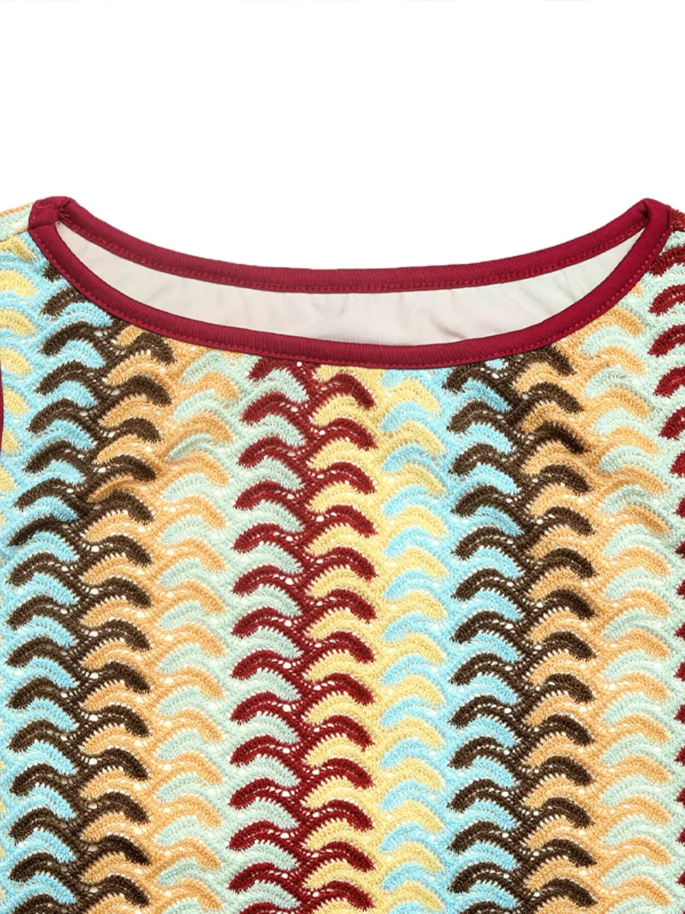 Sleeveless Chevron Pattern Sweater Dress, image 7
