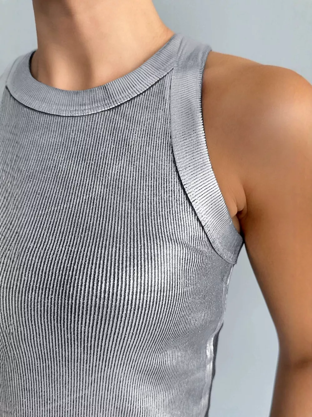 Ribbed Racerback Tank Top, image 3