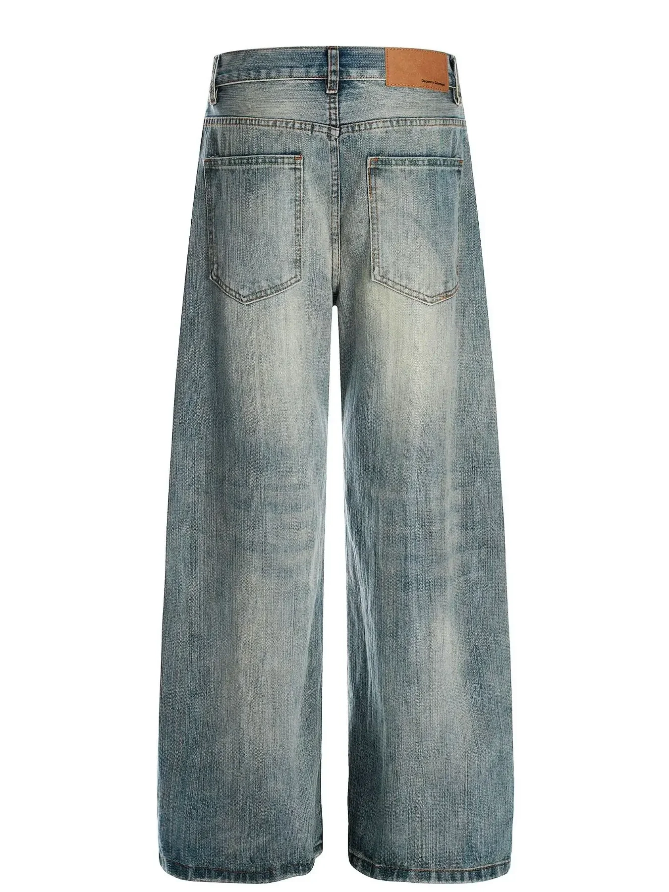 Men's Vintage Washed Distressed Wide Leg Jeans, image 3