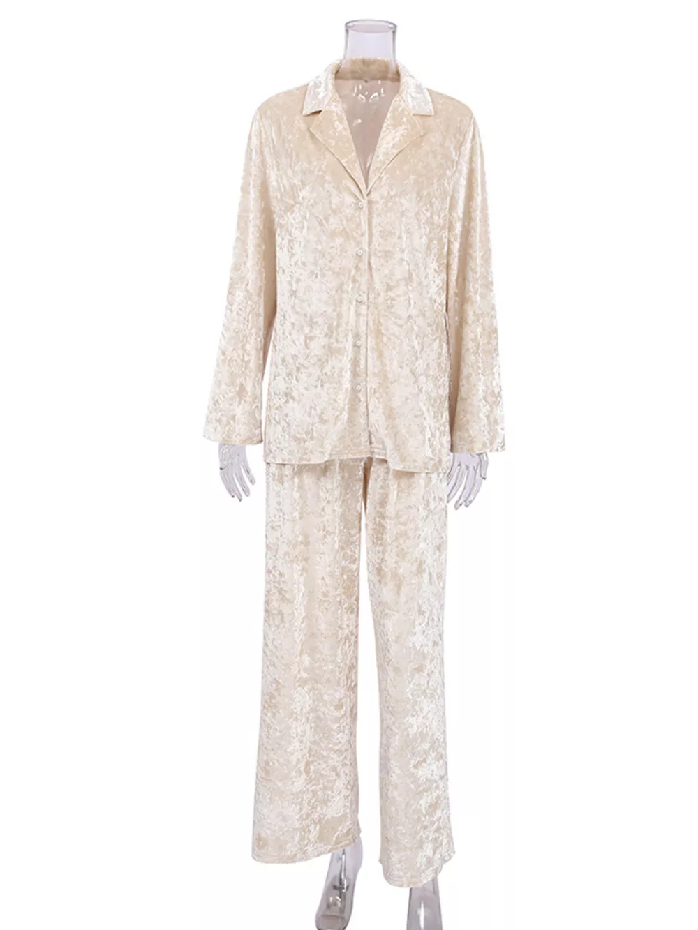 Velvet Long Sleeve Top and Pants Lounge Set, image 5