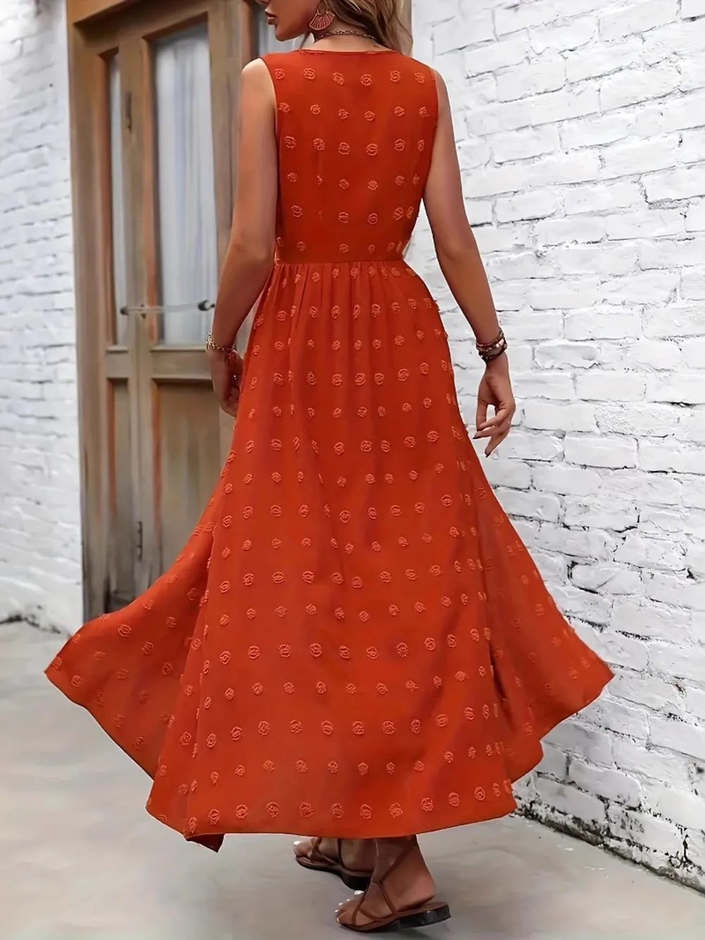 V-Neck Sleeveless Dress and Shorts Set, image 5