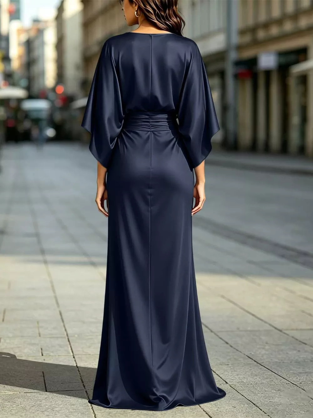 Ruched Waist Maxi Dress with Pockets, image 20