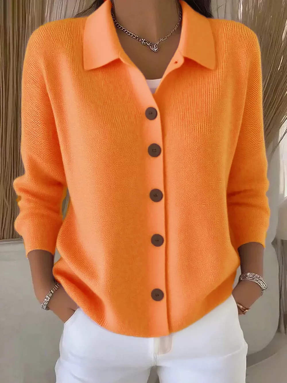 Full Size Button-Down Knit Cardigan Plus Size, image 19