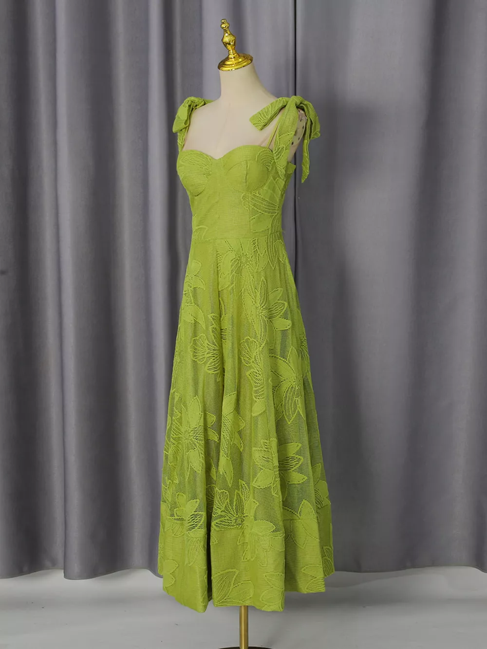 Sweetheart Neck Tie-Strap Dress, image 3