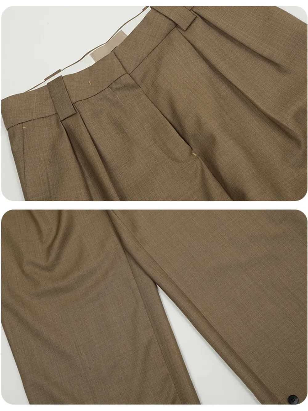 Men's High-Waisted Wide Leg Pleated Trousers, image 6