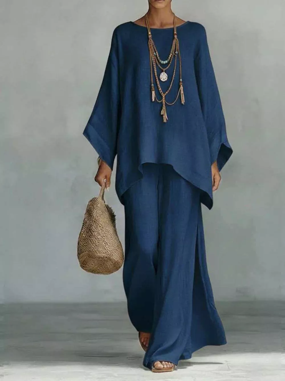 Full Size Casual Loose Fit Top and Pants Set Two-Piece Set Plus Size, image 9