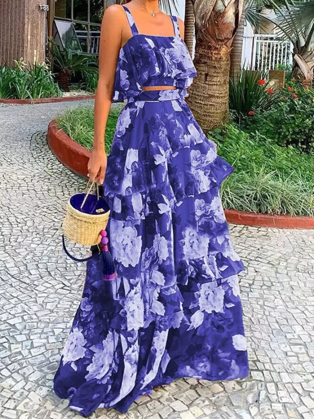 Floral Print Ruffle Cami and Skirt Two-Piece Set, image 14