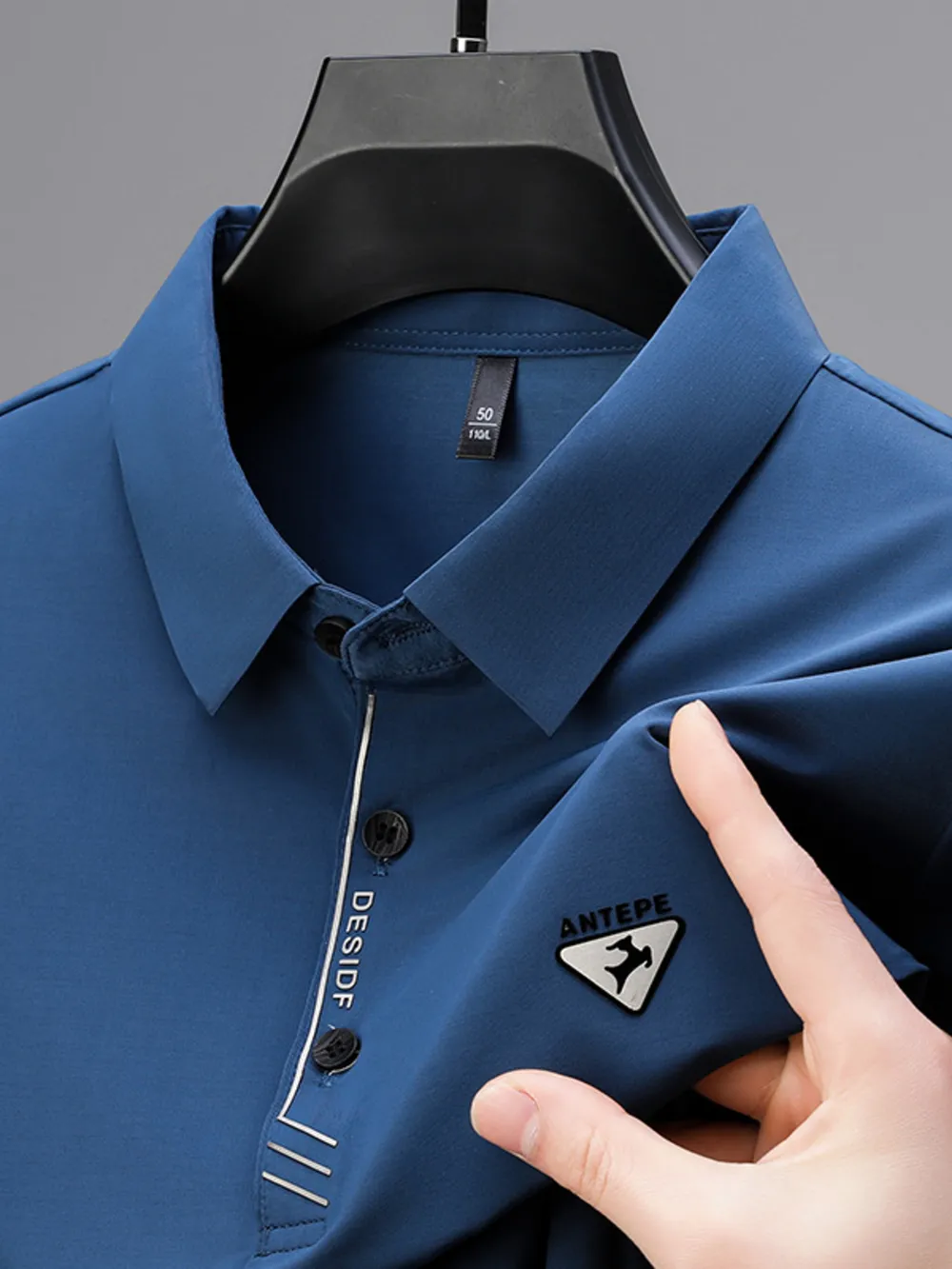 Men's Plus Size Collared Neck Short Sleeve Polo, image 6