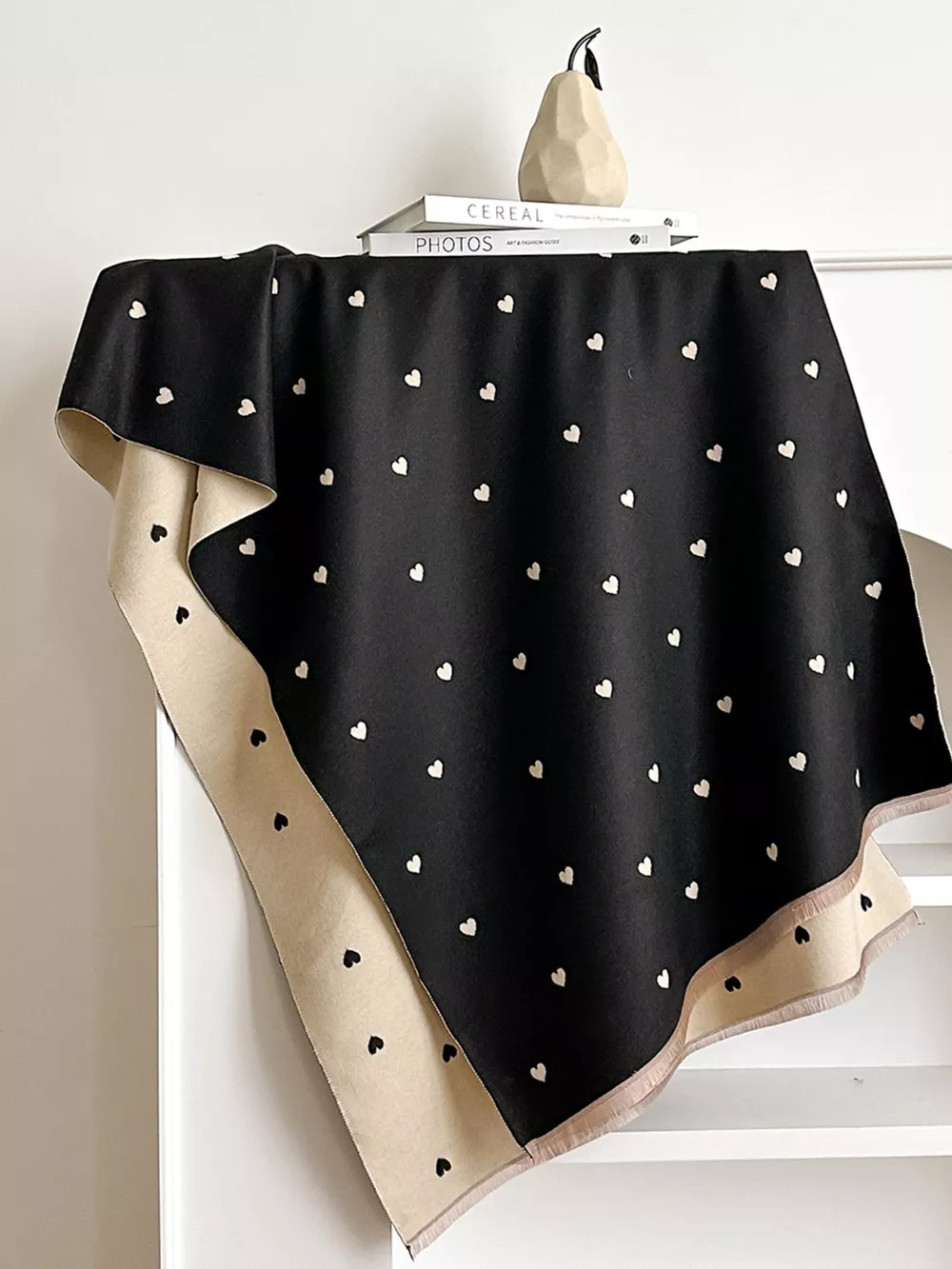 Heart Raw Hem Scarf, image 2