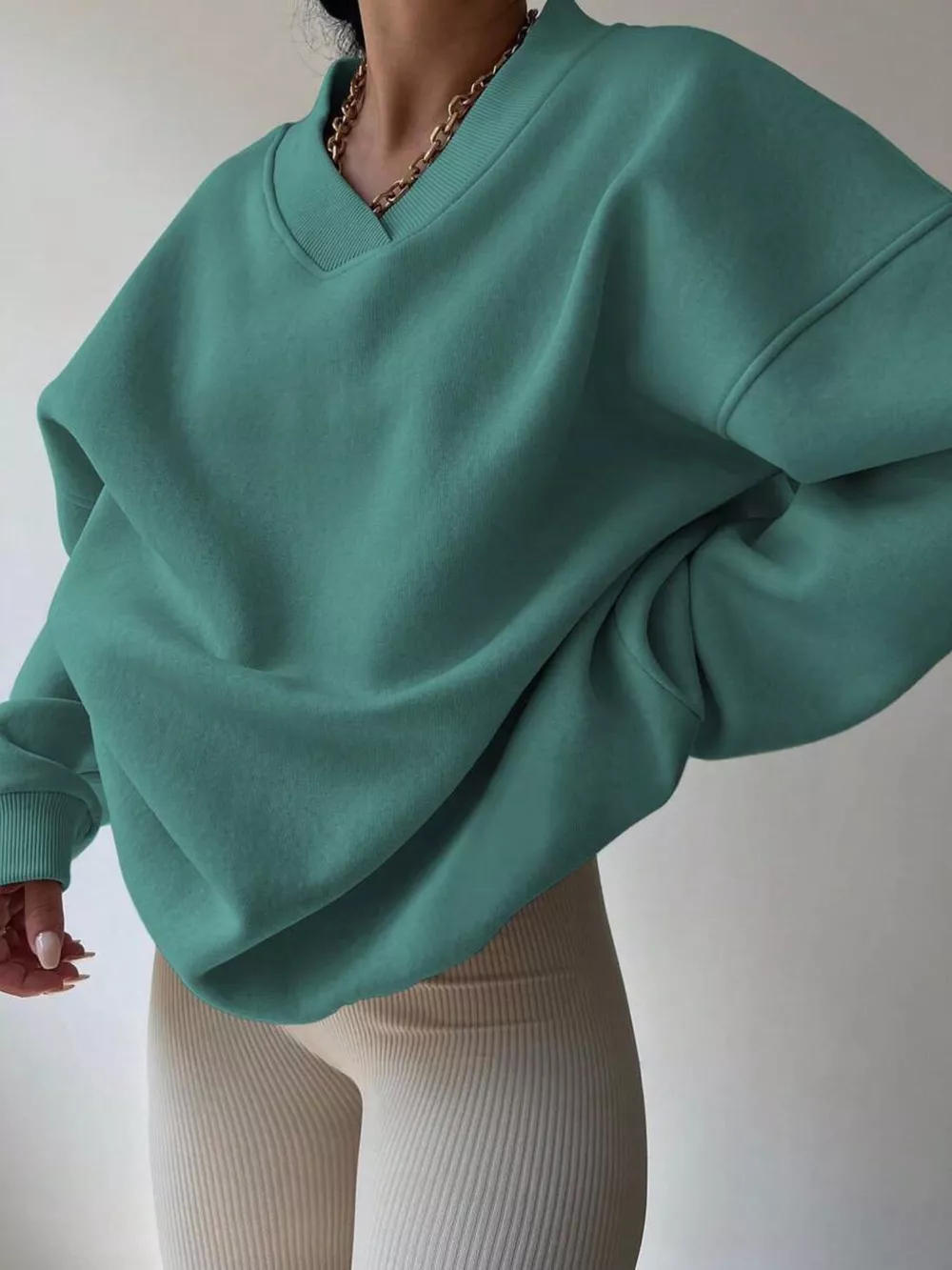 Dropped Shoulder Long Sleeve Oversized Sweatshirt, image 21