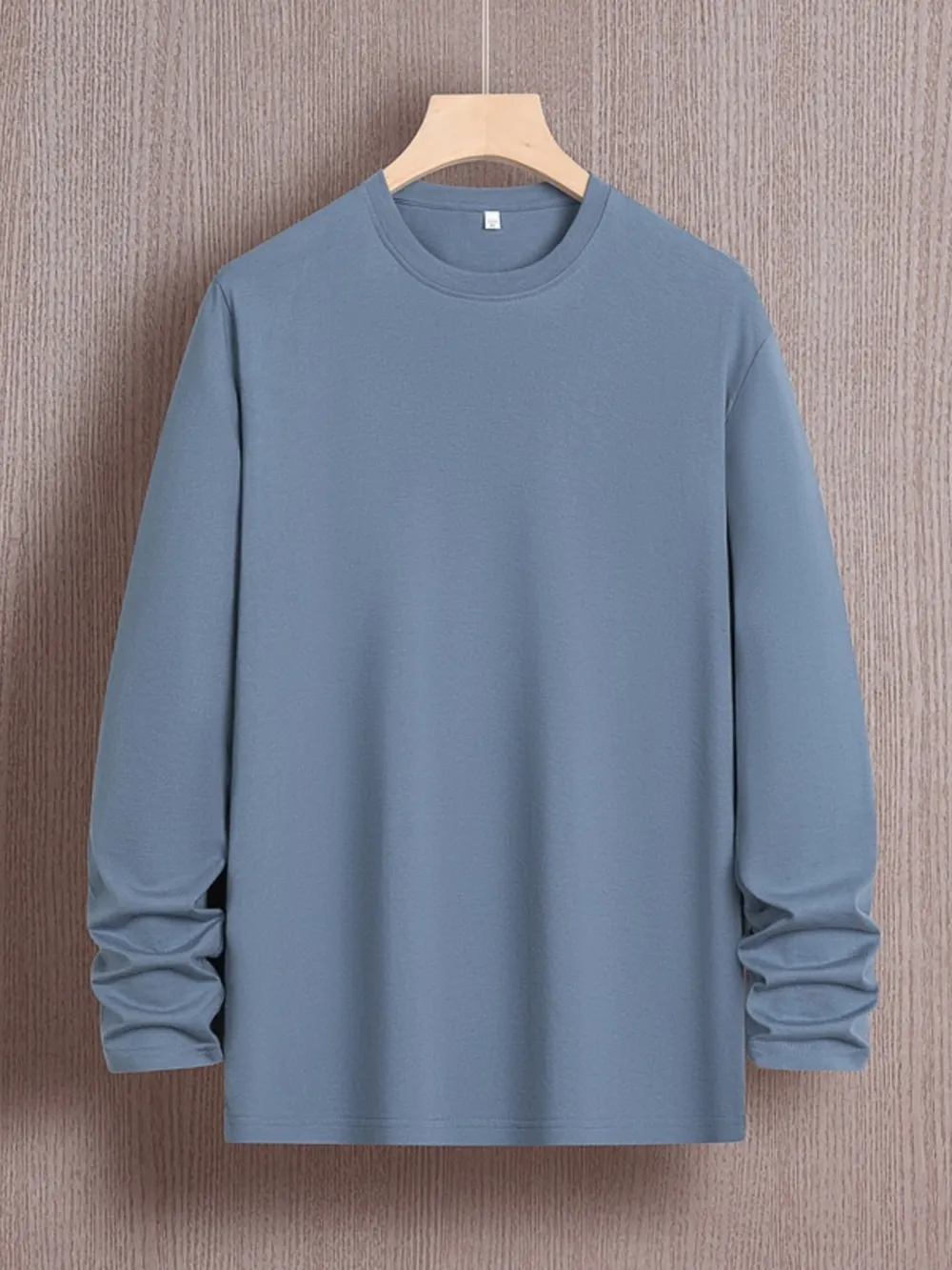 Men's Plus Size Round Neck Long Sleeve T-Shirt, image 12