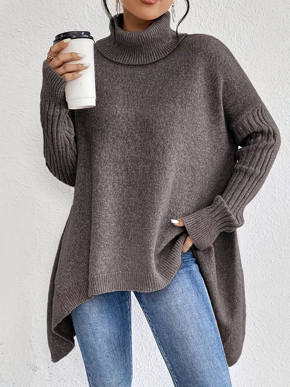 Turtleneck Dropped Shoulder Sweater, image 15