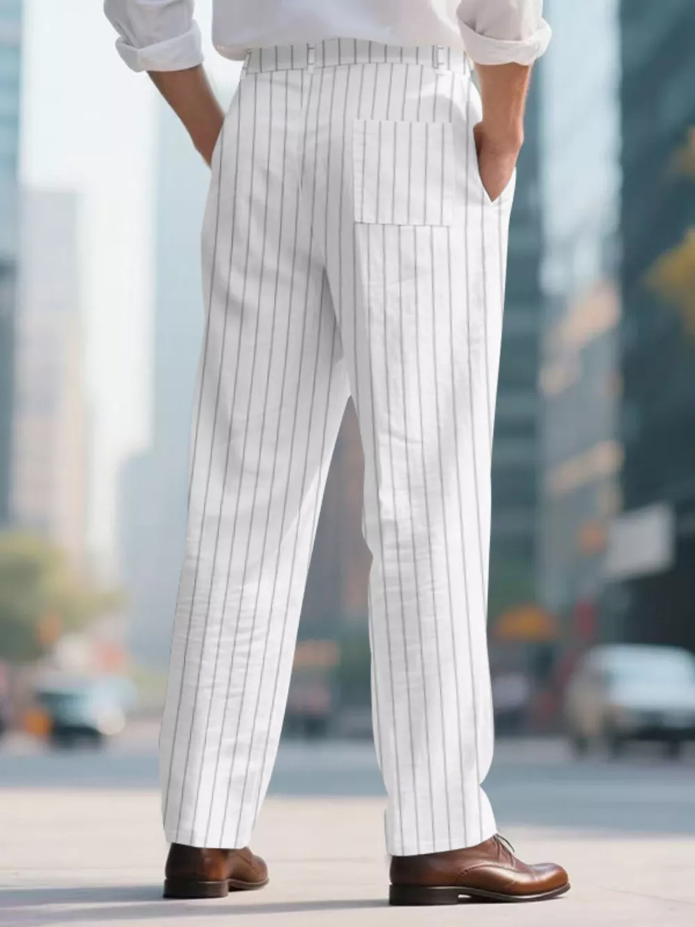 Men's Full Size Striped Wide Leg Pant Plus Size, image 21