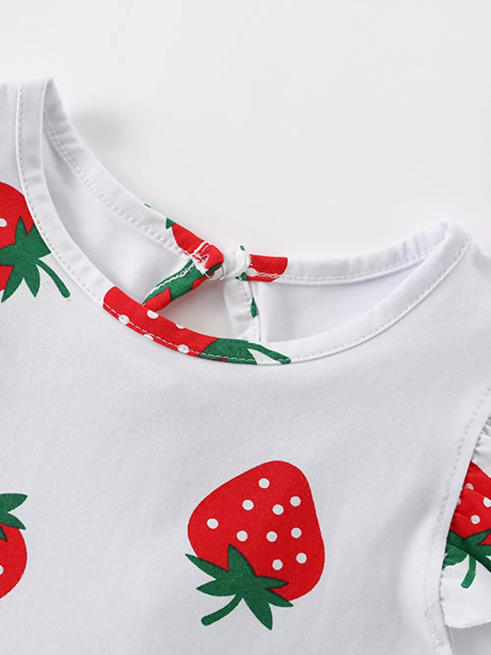 Children's Strawberry Print Ruffle Sleeve Dress, image 4