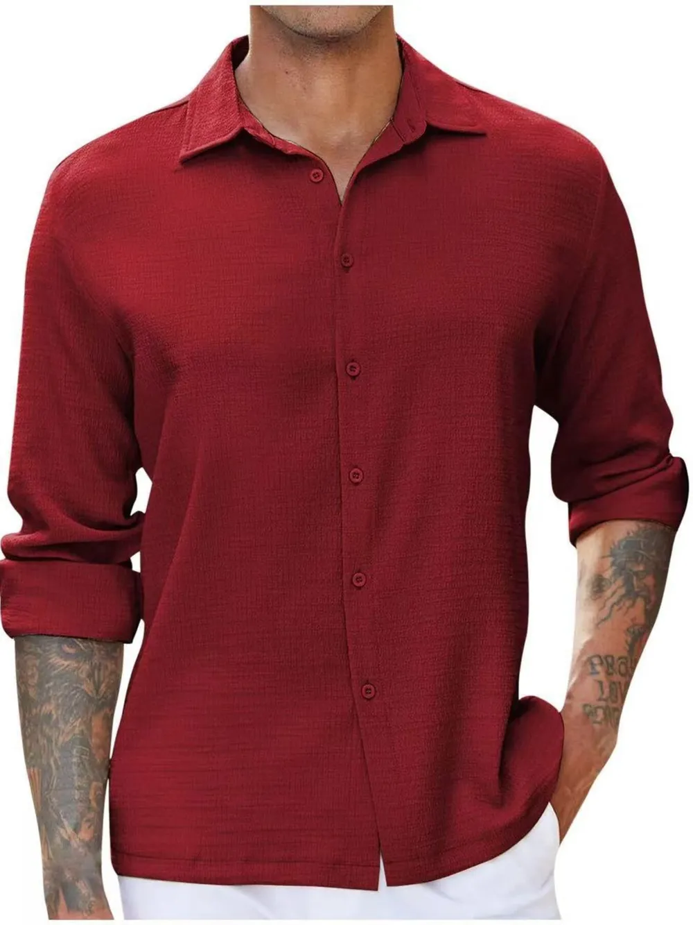 Men's Full Size Long Sleeve Button Down Shirt Plus Size, image 2