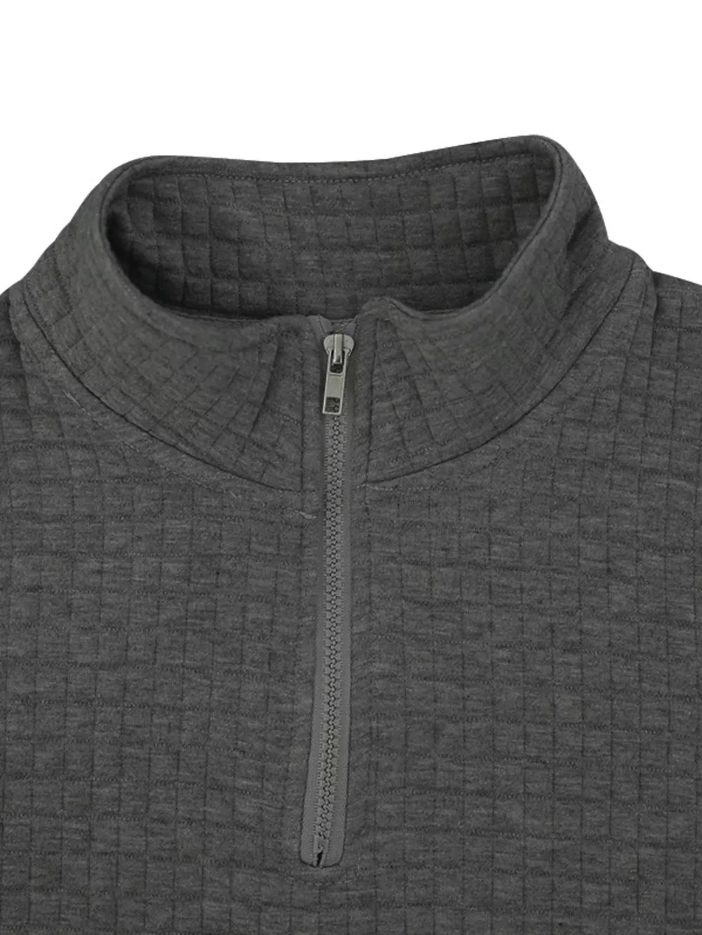 Men's Full Size Textured Short Sleeve Zipper Polo Plus Size, image 11