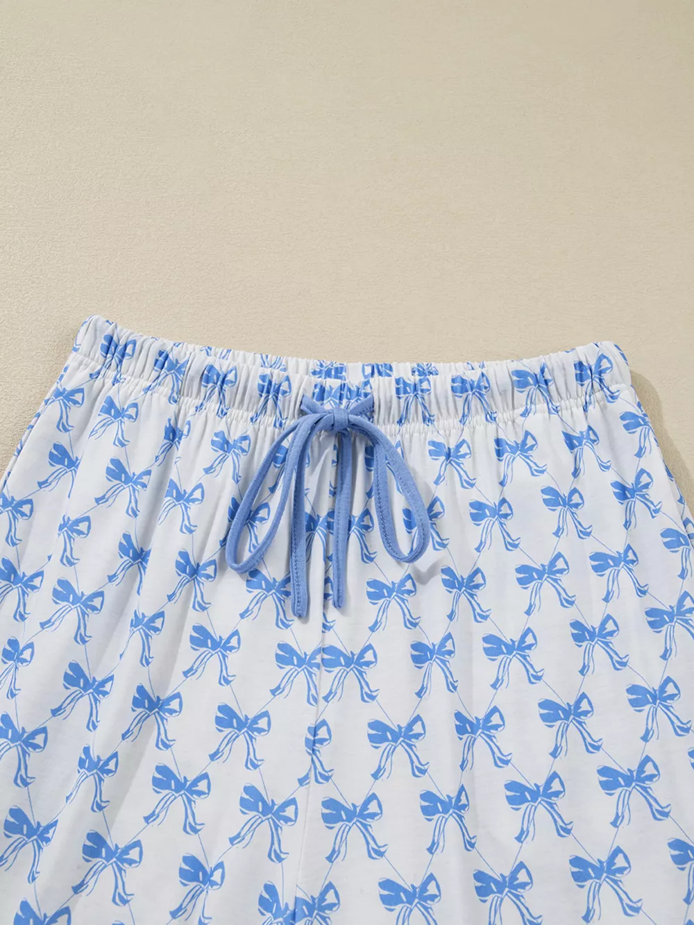Bow Print Long Sleeve Shirt and Pants Pajama Set, image 7