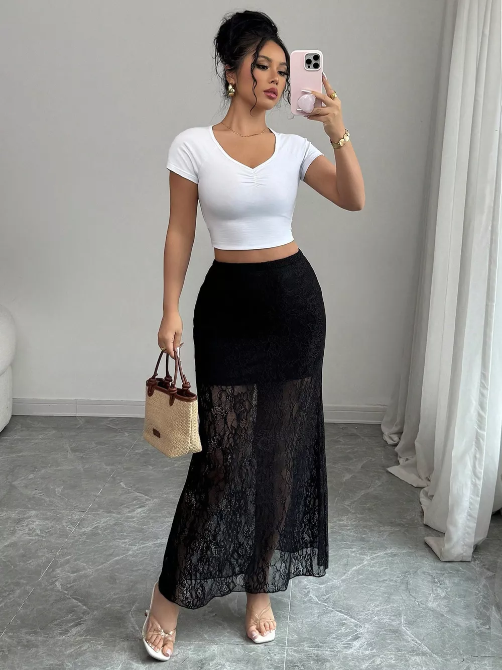 Lace Maxi Skirt, image 4