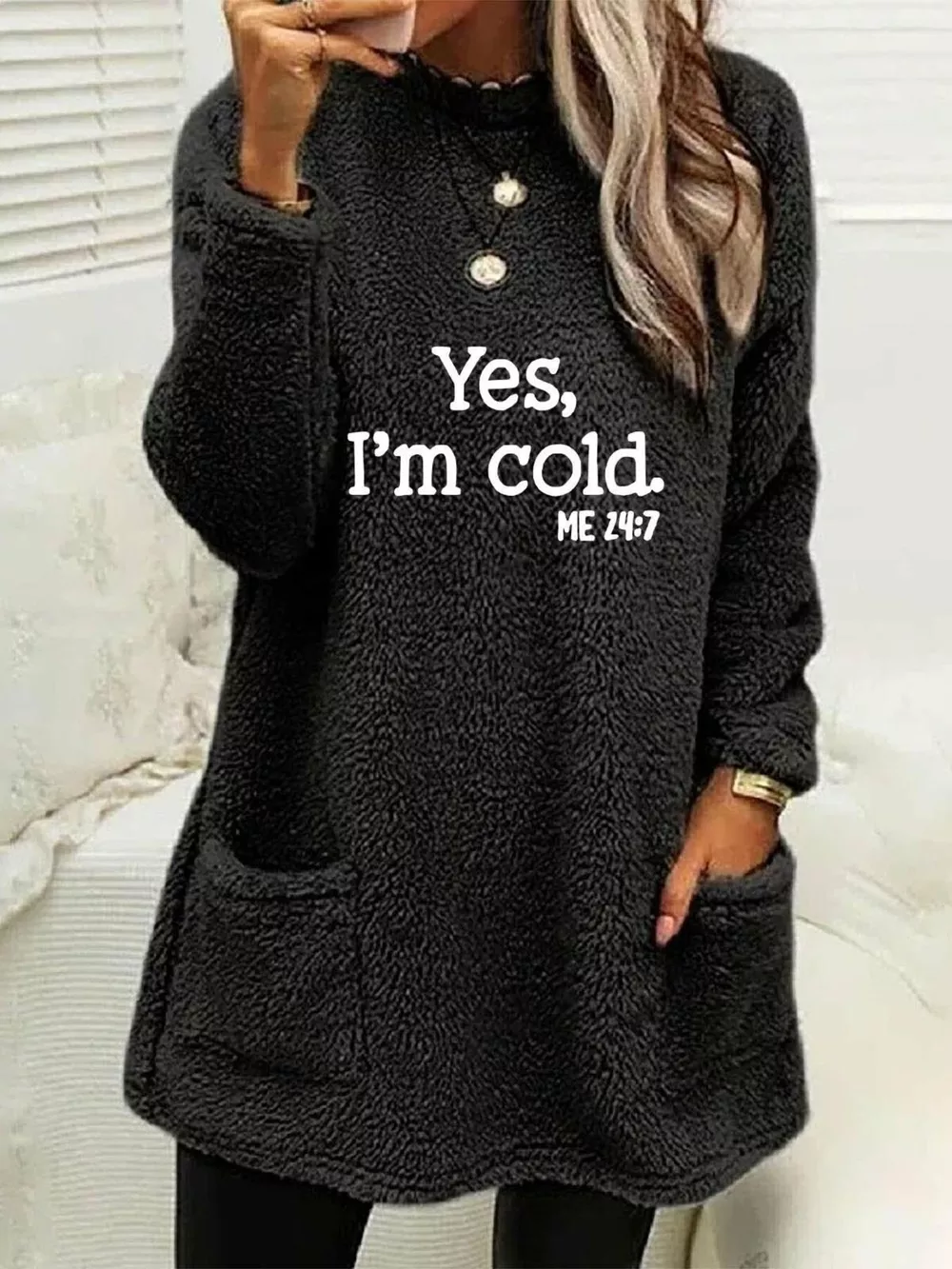 Full Size Letter Long Sleeve Fleece Sweatshirt Plus Size, image 3