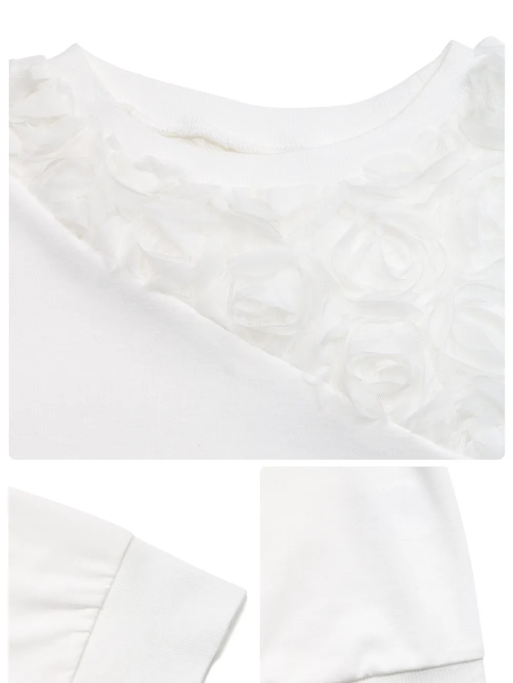 Rose Embroidered Long Sleeve Sweatshirt, image 2