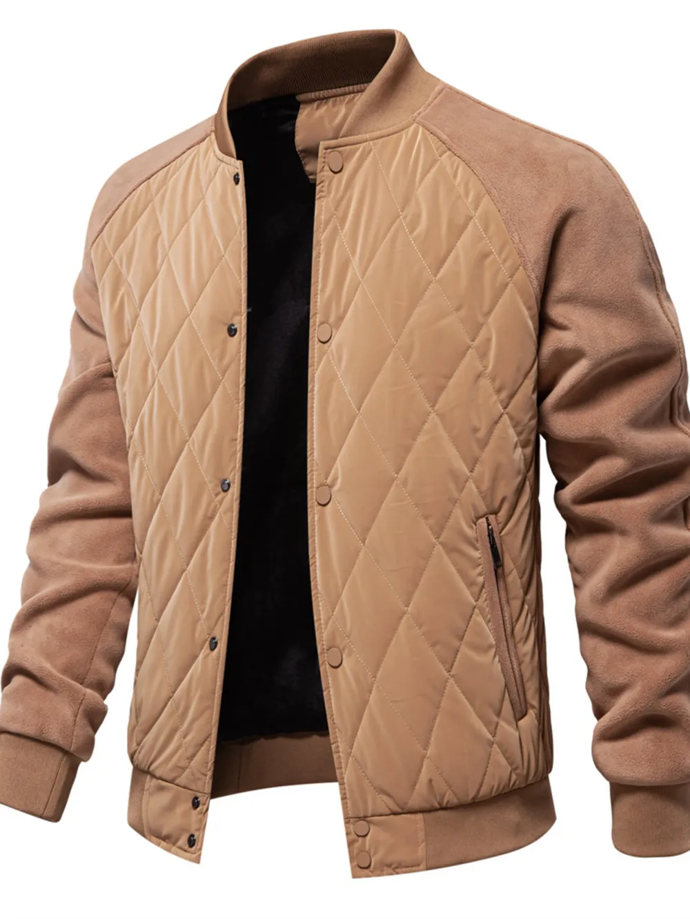 Men's Quilted Snap Down Long Sleeve Jacket, image 15