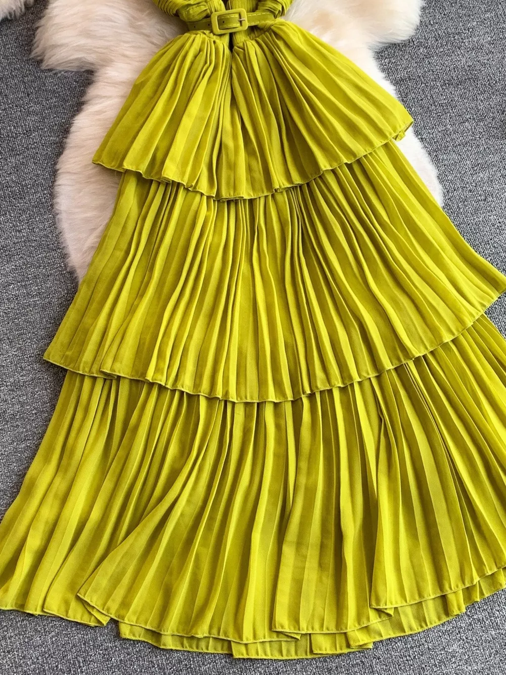 Pleated Layered Spaghetti Strap Midi Dress, image 14