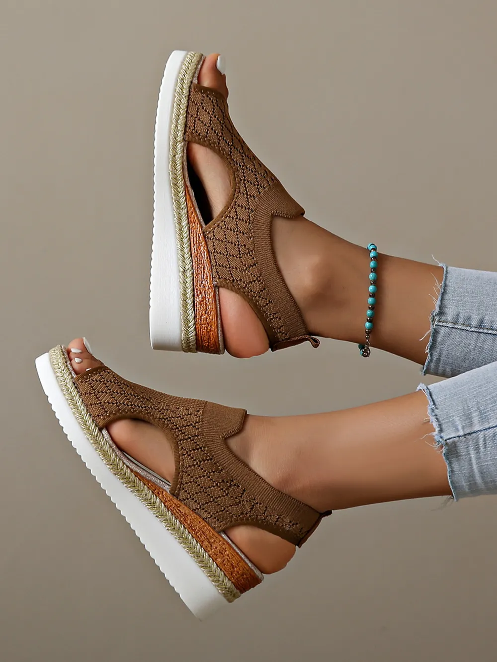 Open Toe Platform Wedge Sandals, image 15