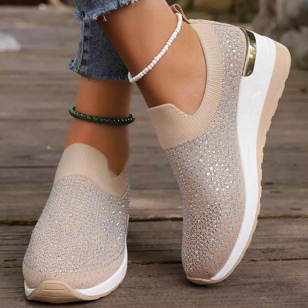 Rhinestone Round Toe Slip-Ons, image 16
