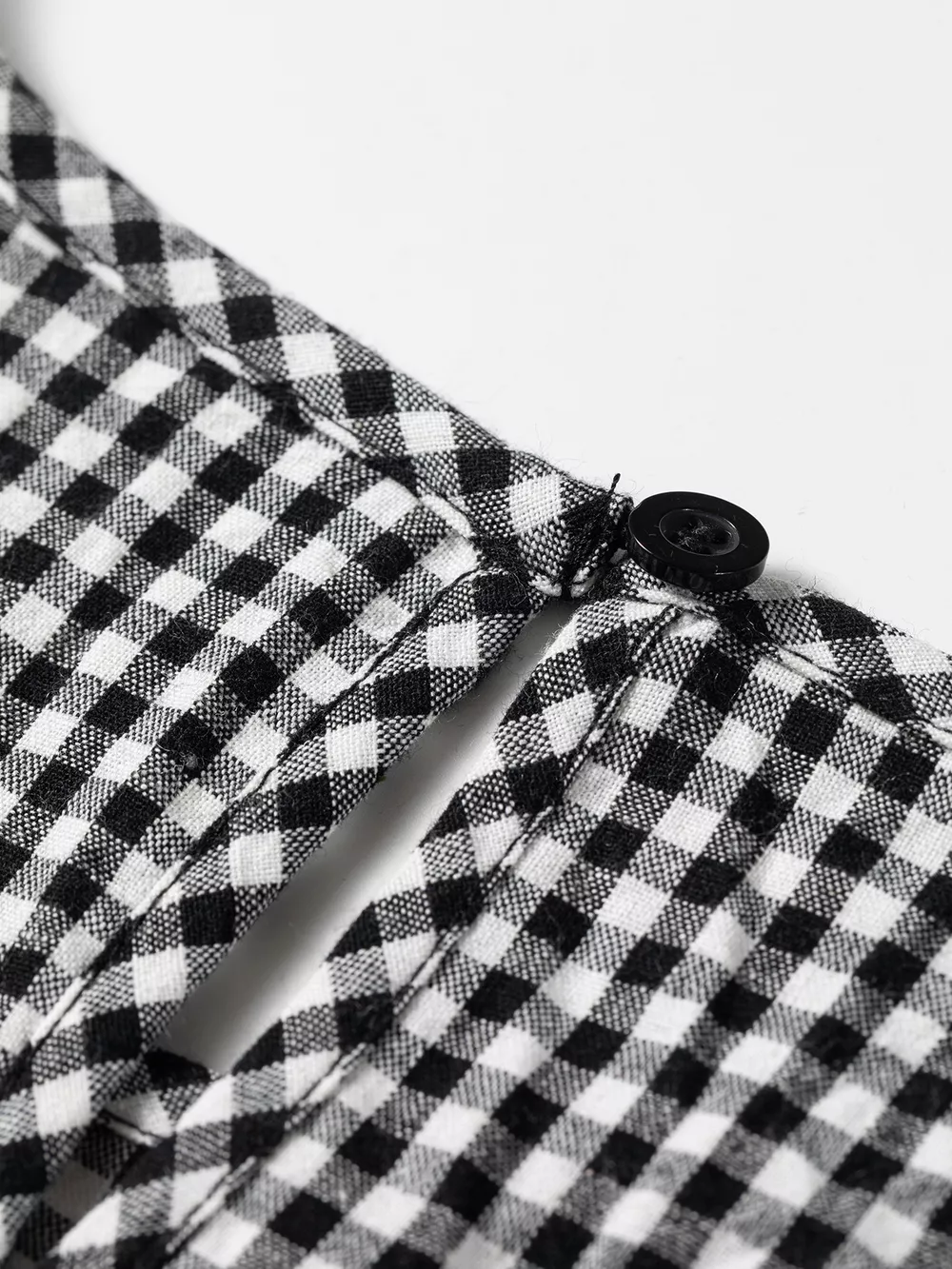 Plaid Shirred Cuff Long Sleeve Round Neck Blouse, image 13