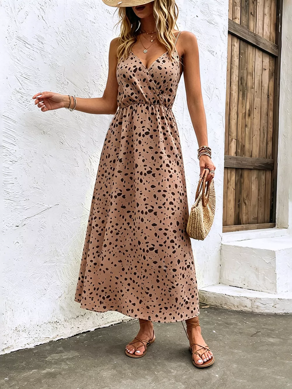 Floral Print Spaghetti Strap Midi Dress, image 8