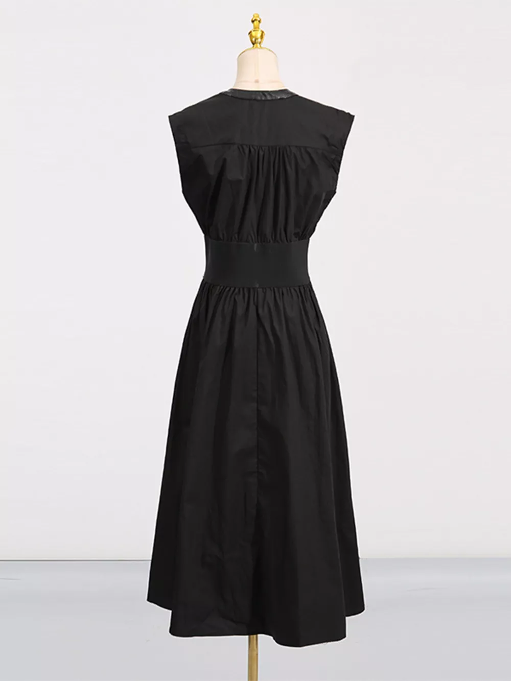 Lace-Up Corset Sleeveless Midi Dress, image 4
